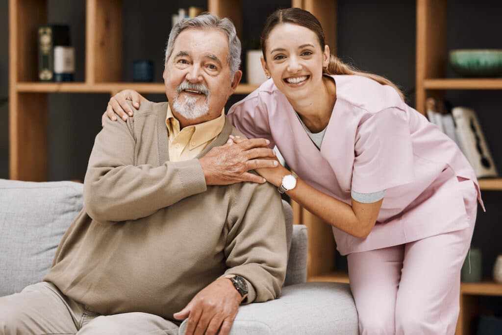 Paradigm Senior Living | Senior man and his caregiver